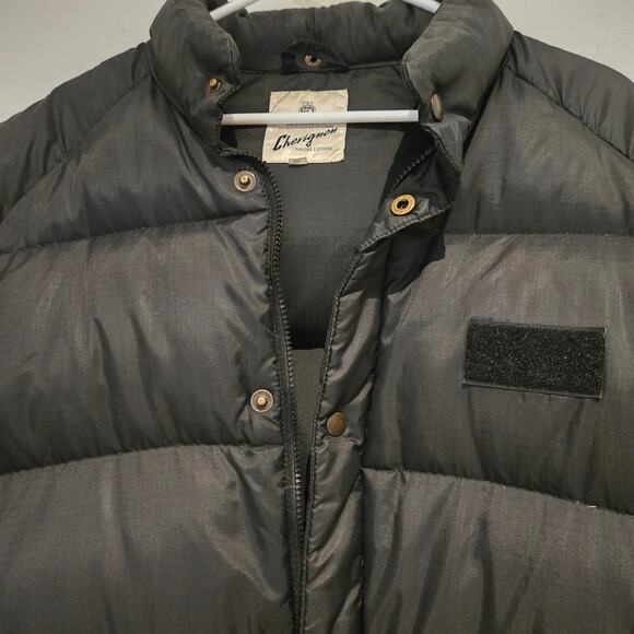 Vintage 1990's XL Charles Chevignon "Mark VI Engines" Black Down Puffer Jacket - Picture 6 of 11